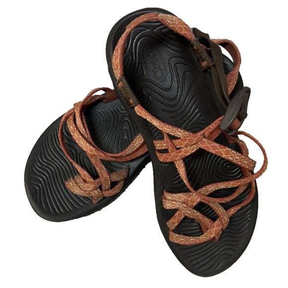 Chaco Shoes - Chaco Strappy Womens Sandals Size 9 Orange Comfort Walking Shoes